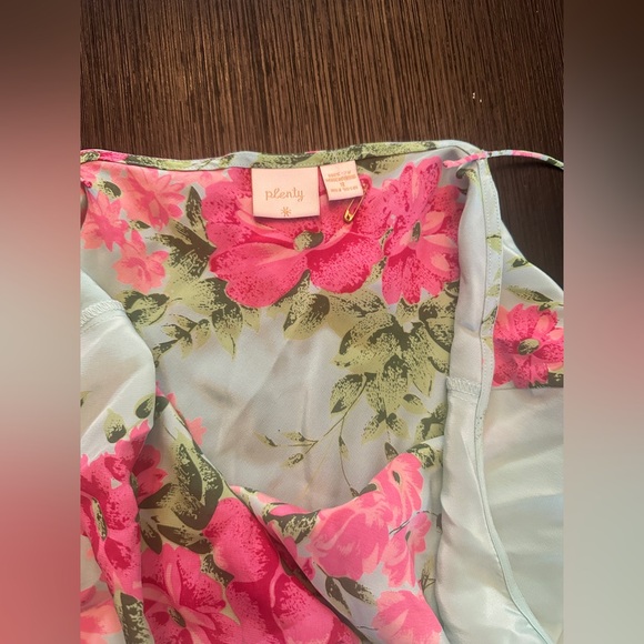 Floral Silk Dress - Pink and Blue - Picture 4 of 5